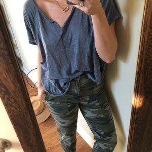 UO blue distressed shirt (L)